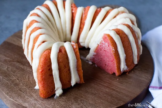 Heart Shaped Pink Velvet Bundt Cake