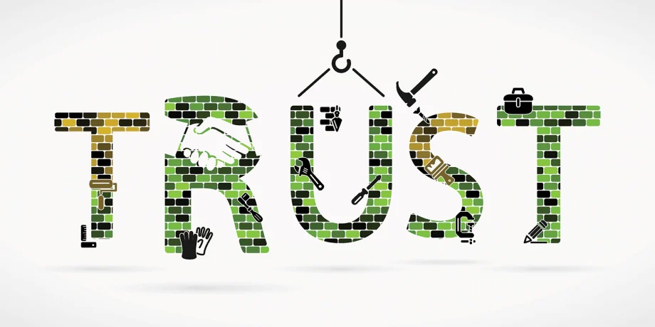 A word art image of the word "Trust".