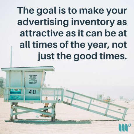 The goal is to make your advertising inventory as attractive as it can be at all times of the year, not just the good times.