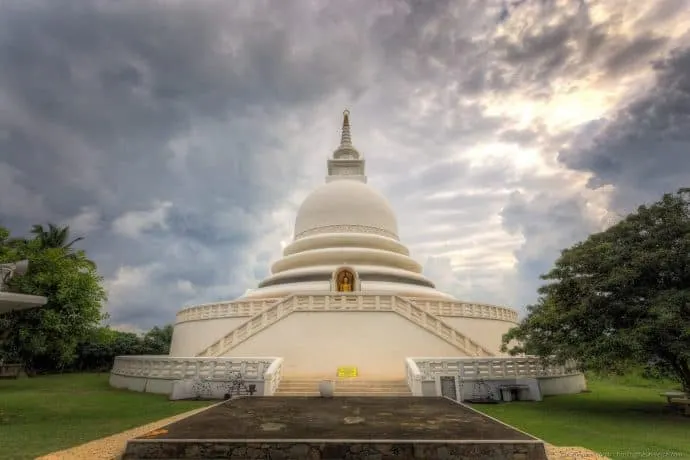 The Japanese Peace Pagoda in Mirissa, Sri Lanka.