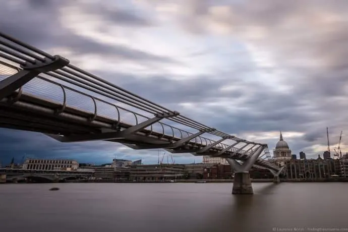 The Millennium Bridge in London, England.