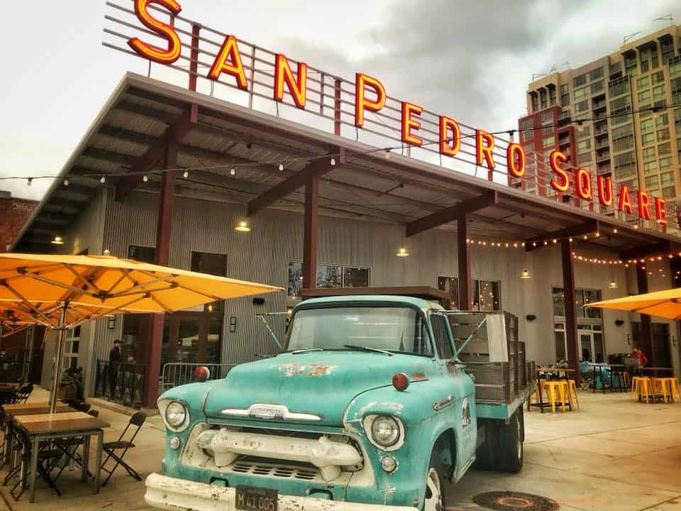 San Pedro Square Market, as seen from the street.