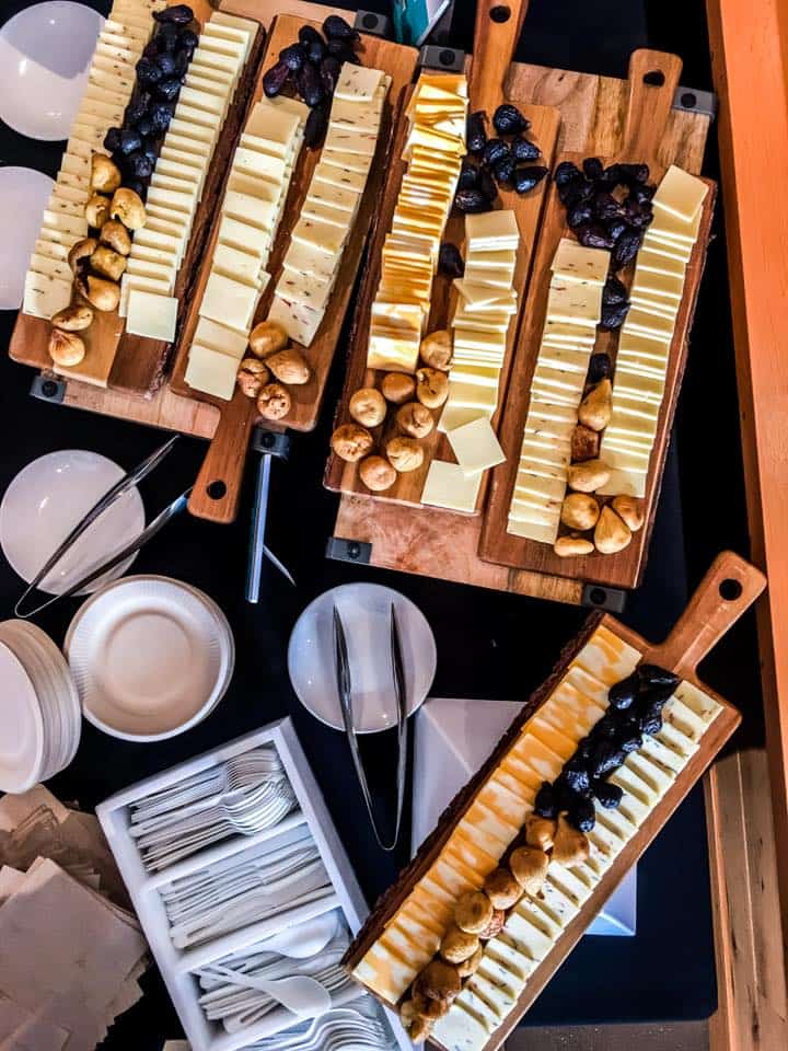 Charcuterie board from above.