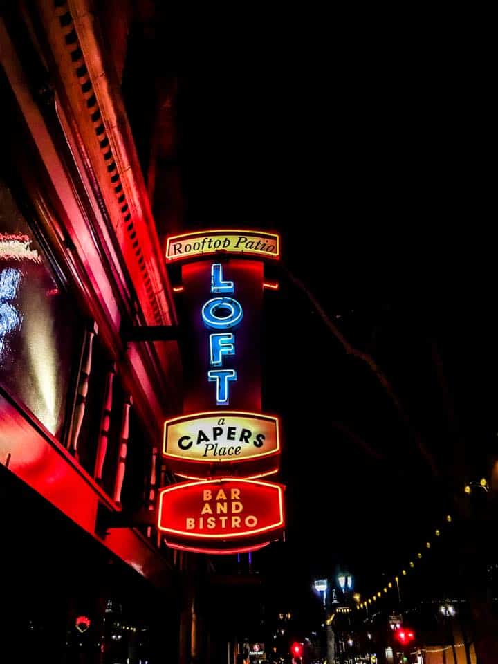 Loft Bar and Bistro neon sign