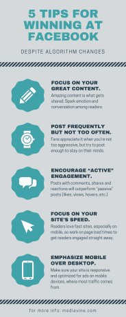5 tips for winning at Facebook infographic