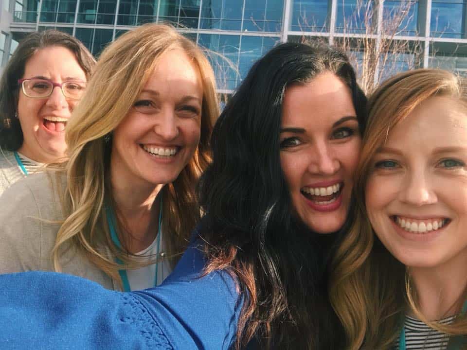 MVCon attendees take a selfie outside Google Mountain View HQ.