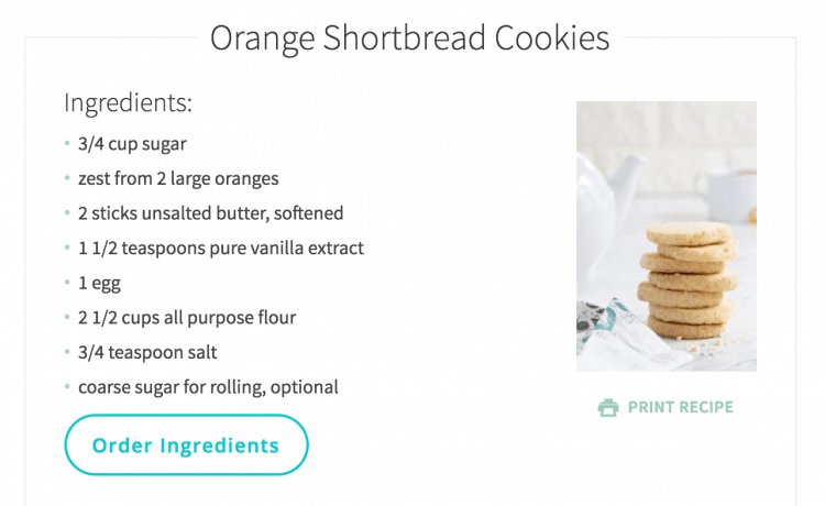 A third-party unit in action on a recipe for Orange Shortbread cookies
