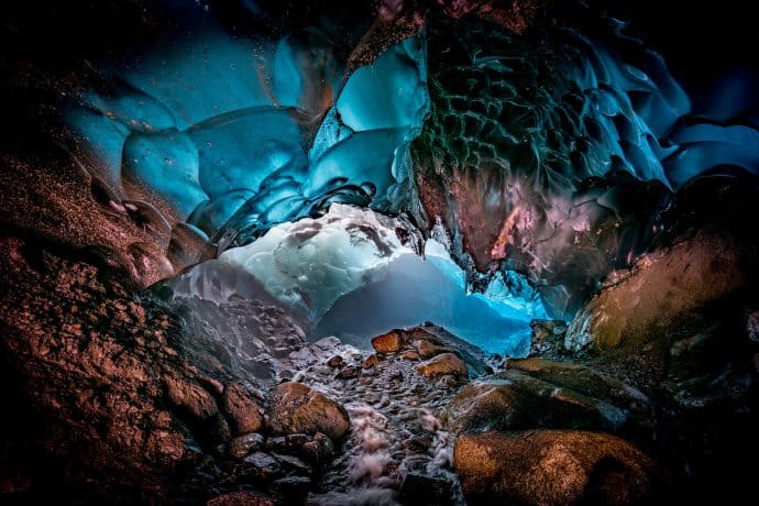 A photograph of an ice cave taken by Gary.
