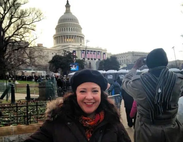 Alison Gary stands in front of the US Capitol Grounds.