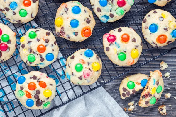 Colorful monster cookies.
