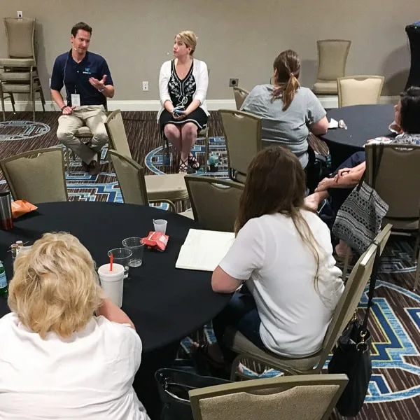 Haven attendees gather around to speak with Mediavine CEO Eric Hochberger.