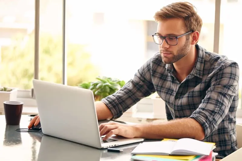 man using computer