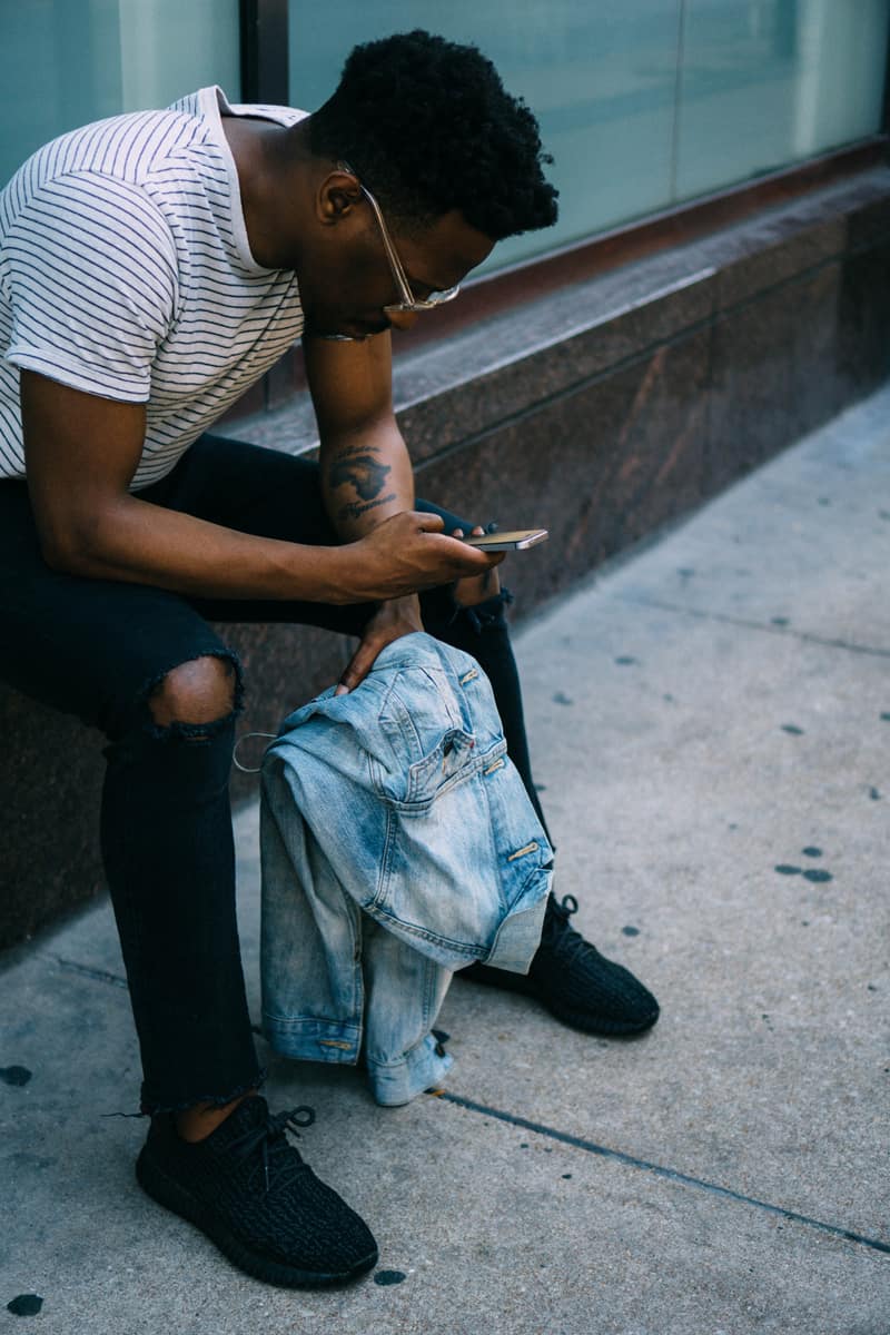 A man uses a mobile phone.