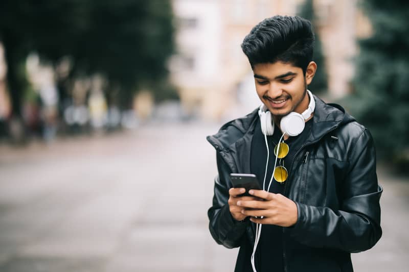 A mobile phone user.