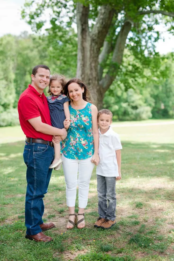 Linda Smith of burlap+blue, along with her family.