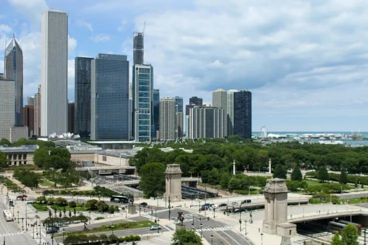 The Chicago city skyline