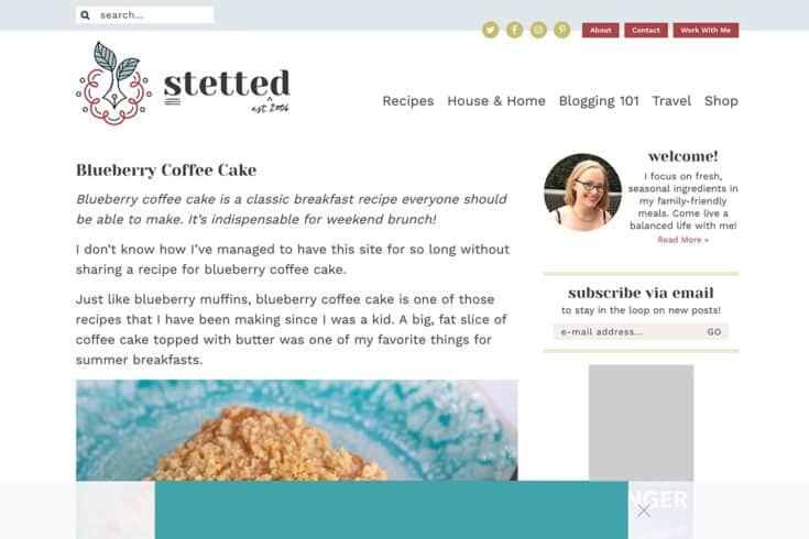 A screen capture of the Stetted homepage, displaying a banner ad.