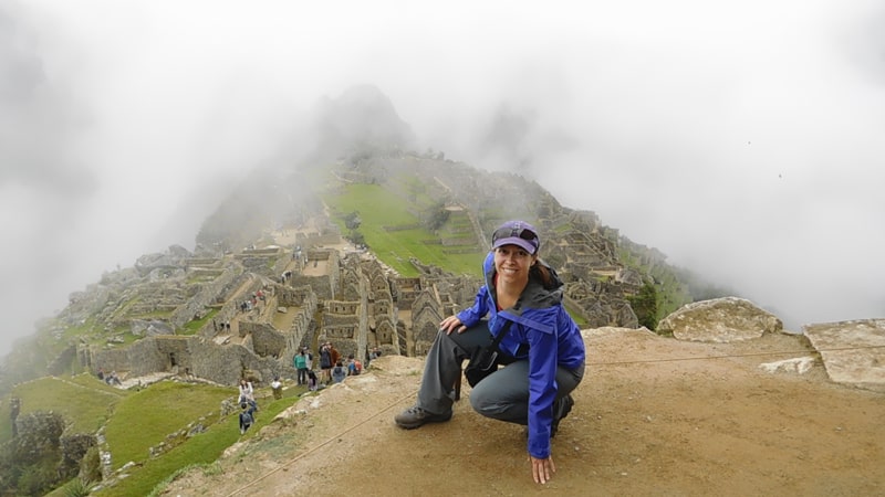 Cynthia Butler posing at Maccu Piccu