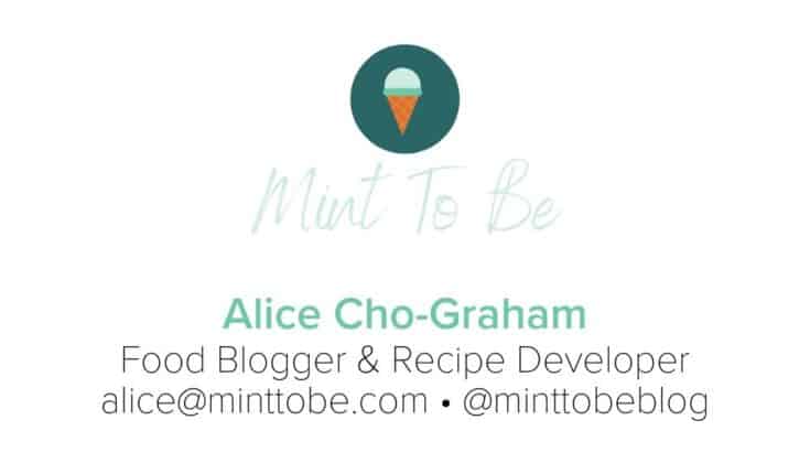 Business card example from Alice Cho-Graham, for Mint To Be.