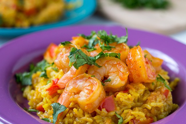Pressure cooker shrimp paella from My Forking Life.