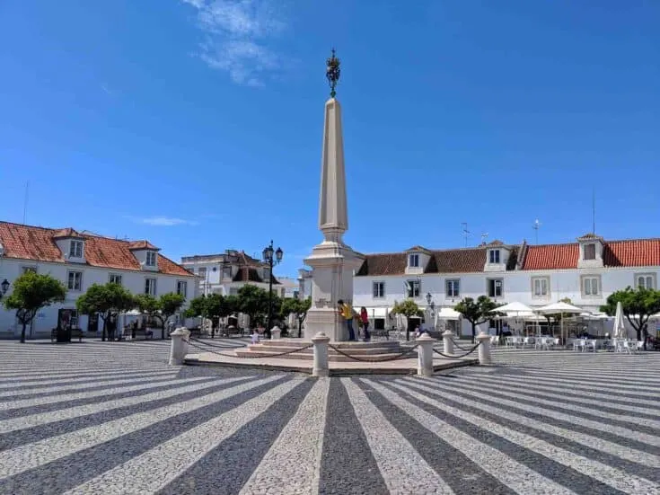 A central plaza in Vila Real de Santo António, Portugal.