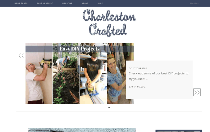 Screenshot of the website Charleston Crafted