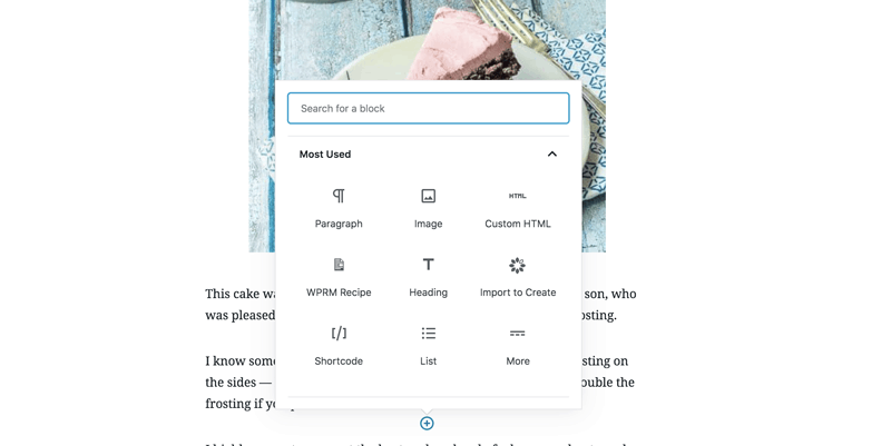 types of Gutenberg blocks