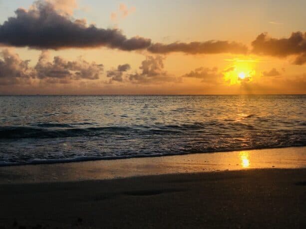 Cayman Islands 7 mile beach at sunset