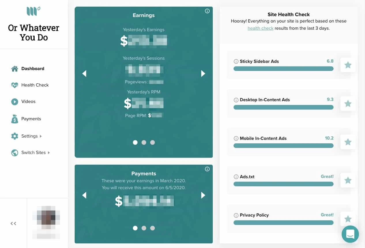 mediavine dashboard beta