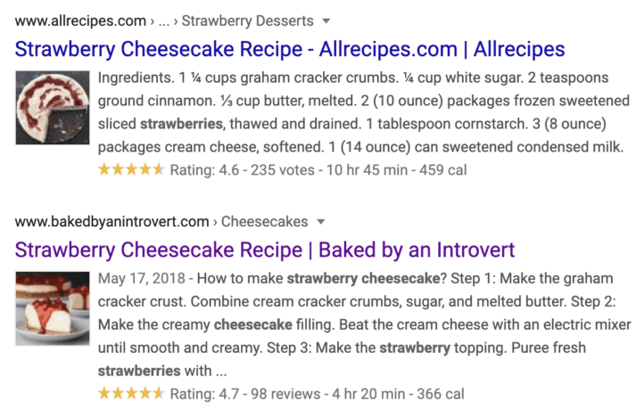 Strawberry Cheesecake Recipe Search Results