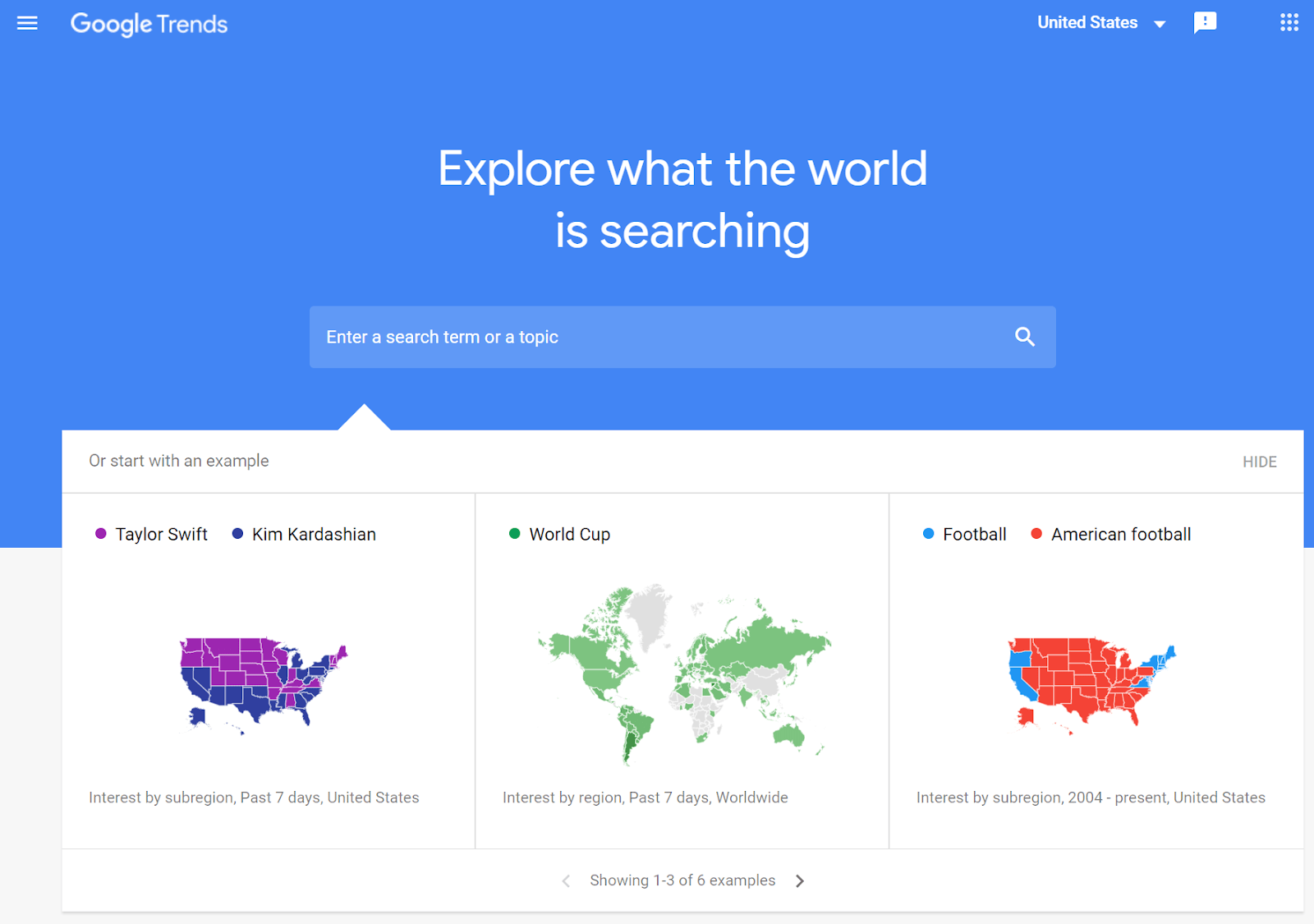 Google Trends search page