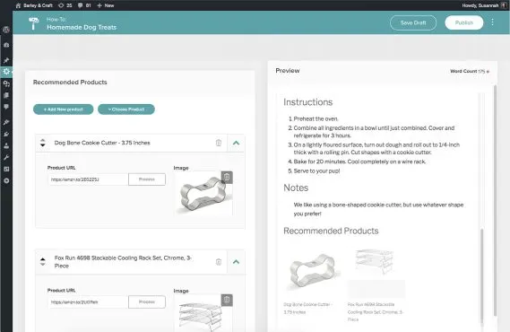 adding recommended products to create by mediavine