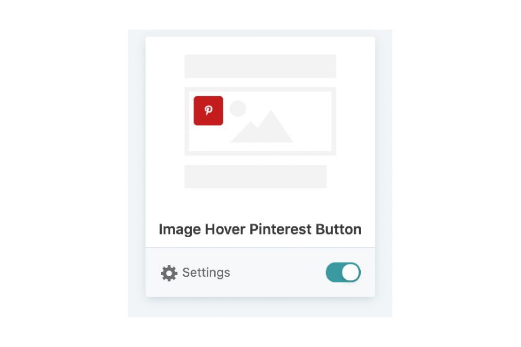 screenshot with settings under Image Hover Pinterest Button Toggled on.