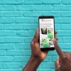 person using grow.me on phone