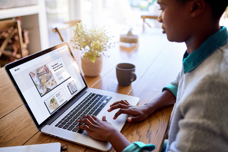 woman using child site from trellis