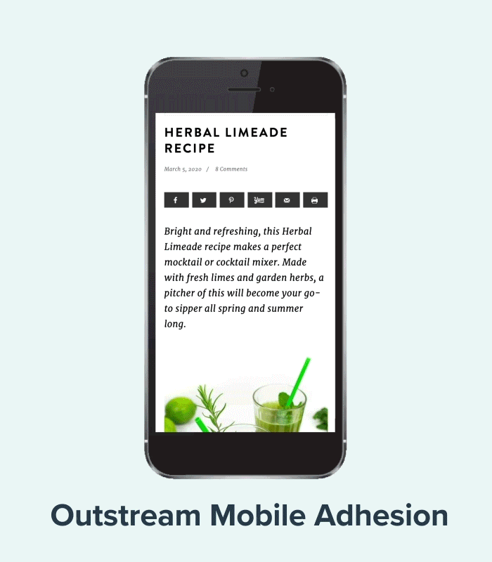 outstream mobile adhesion