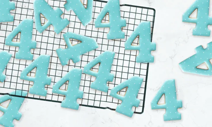 cookies shaped like the number 4