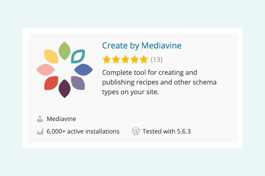 screenshot of mediavine create in the wordpress repository