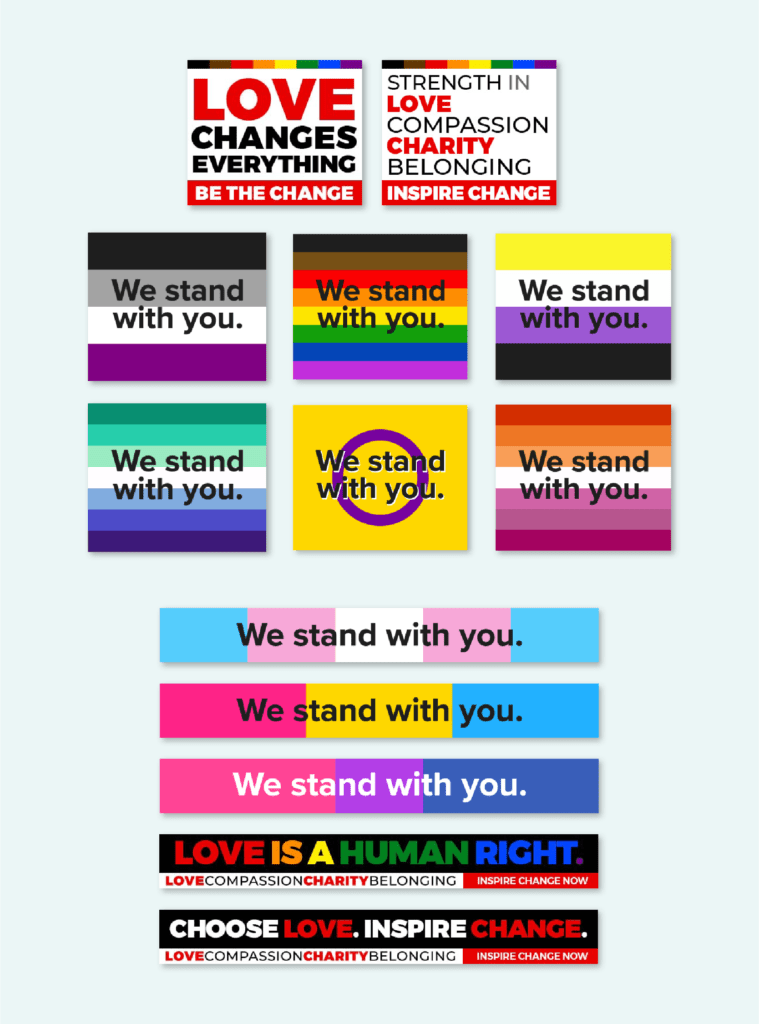 Various PSA creatives for PFLAG