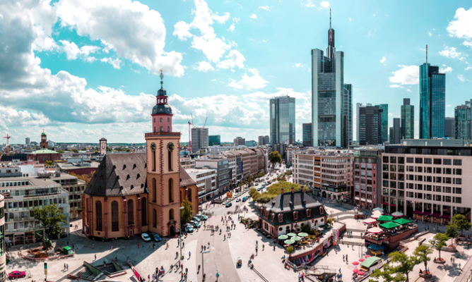 shot of frankfurt germany's cityscape