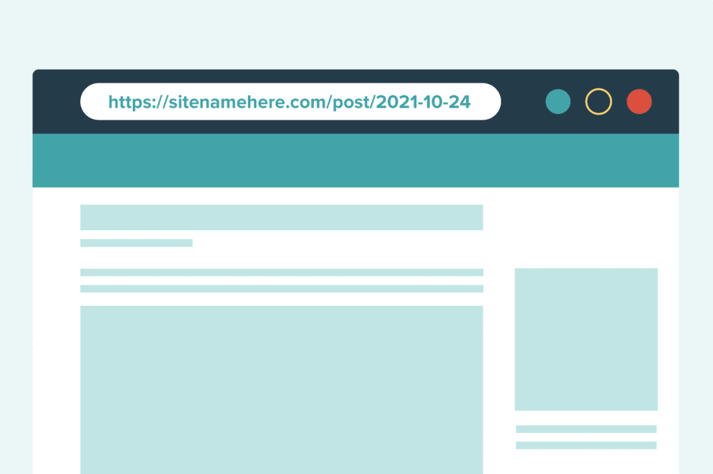 browser illustration showing a URL with a date in it