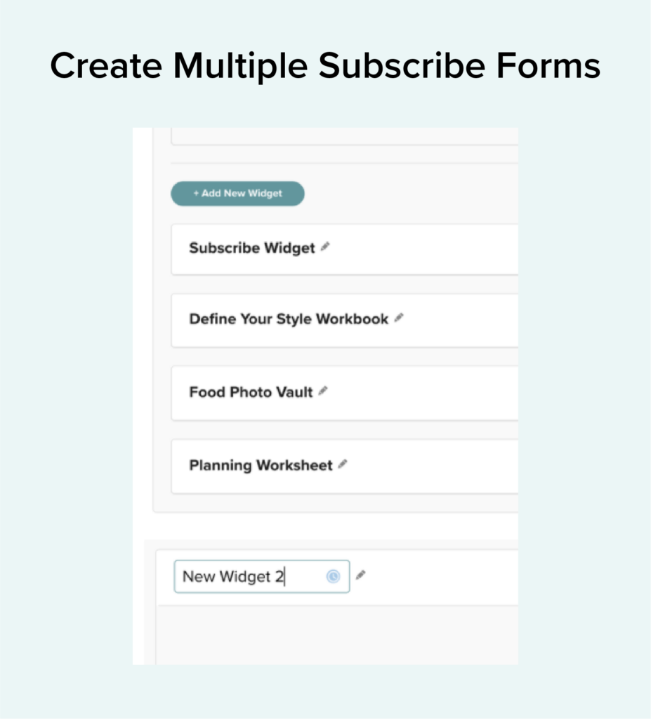 create multiple subscribe forms shown in the back end