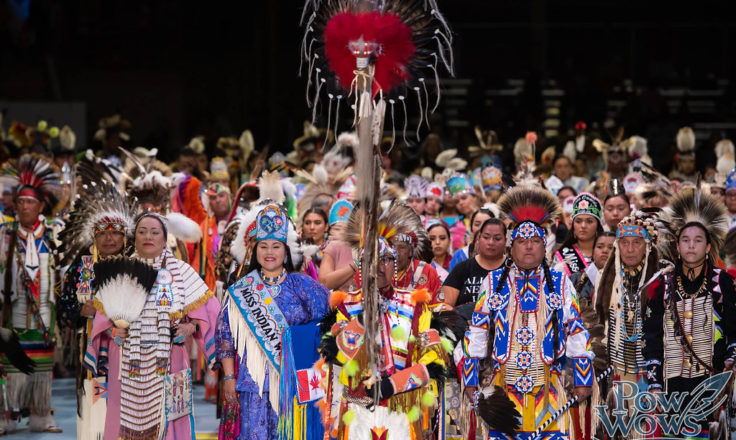 Image of Native American and Indigenous people at a powwow