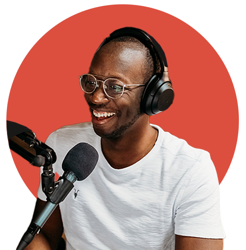 Man on Podcast Mic Uplift